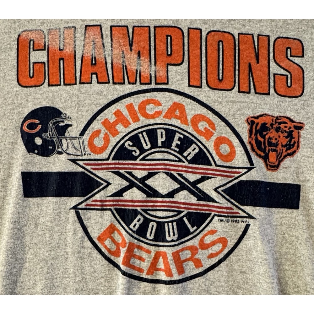 Vintage 1984 Chicago Bears Super Bowl XX  T-Shirt Size XL Screen Stars Champions - Picture 2 of 8